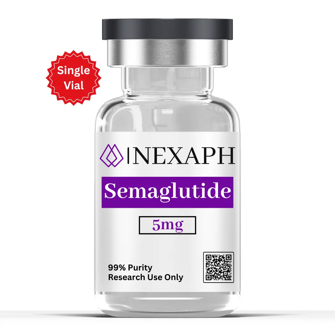 Semaglutide 5mg research peptide vial – lyophilized GLP-1 agonist for lab use only
