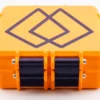 Nexaph 3D-printed orange vial case with 25-slot insert and dark violet interior