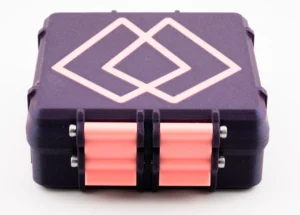 Nexaph 3D printed PinkGlow vial box with purple case and pink insert