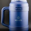 Nexaph 50oz matte blue insulated jug with clear lid and side handle