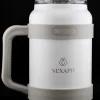 Nexaph 50oz white insulated jug with clear lid and side handle