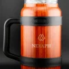 Nexaph 50oz wood grain insulated jug with handle and clear lid