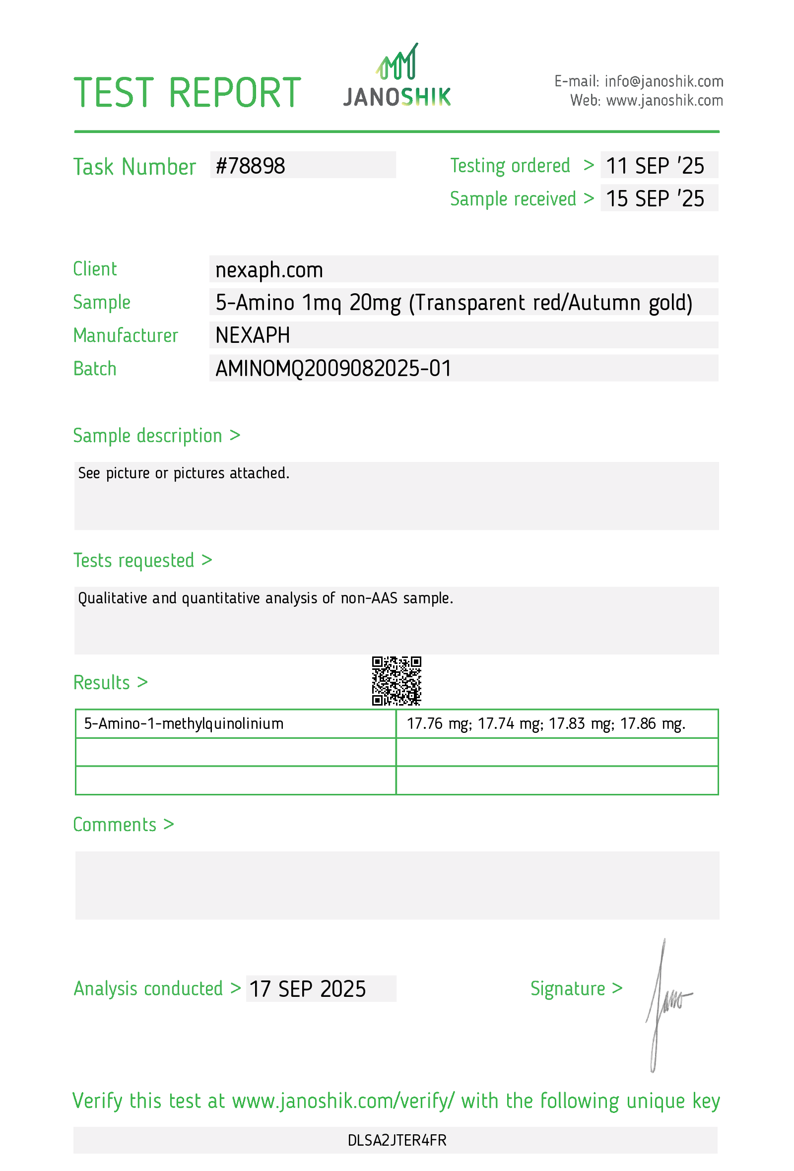 5-Amino-1MQ (Chloride) 20mg (10 Vials/kit) - Image 2
